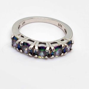 Mystic Topaz Gemstones Sterling Silver Ring